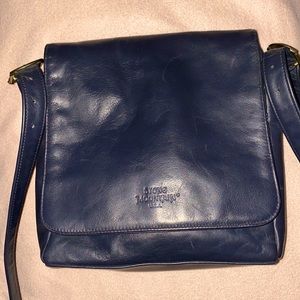 Stone Mountain black leather satchel